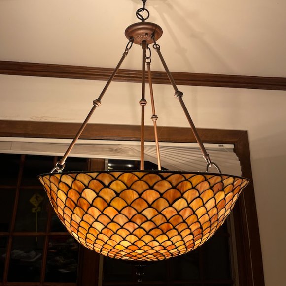 Vintage Stained Glass Light Fixture - Picture 2 of 2